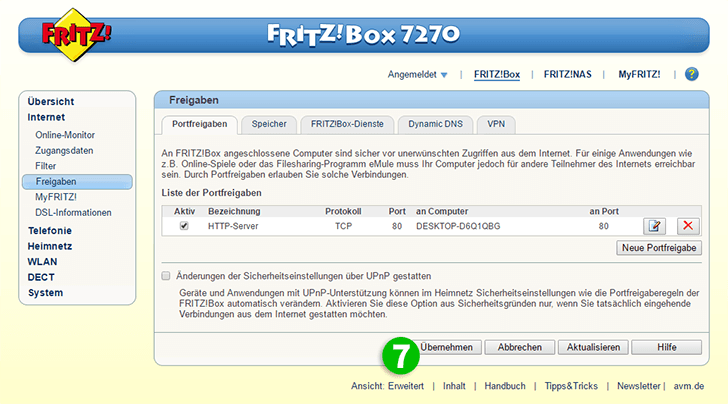 AVM FRITZ!Box 7270 Step 7