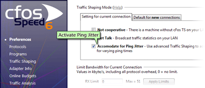 activate ping jitter